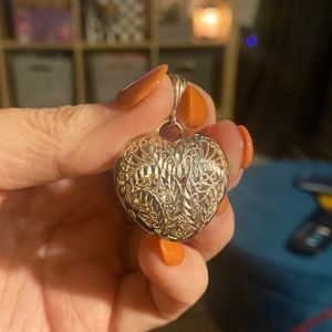Unique Puffy Sterling Heart Charm